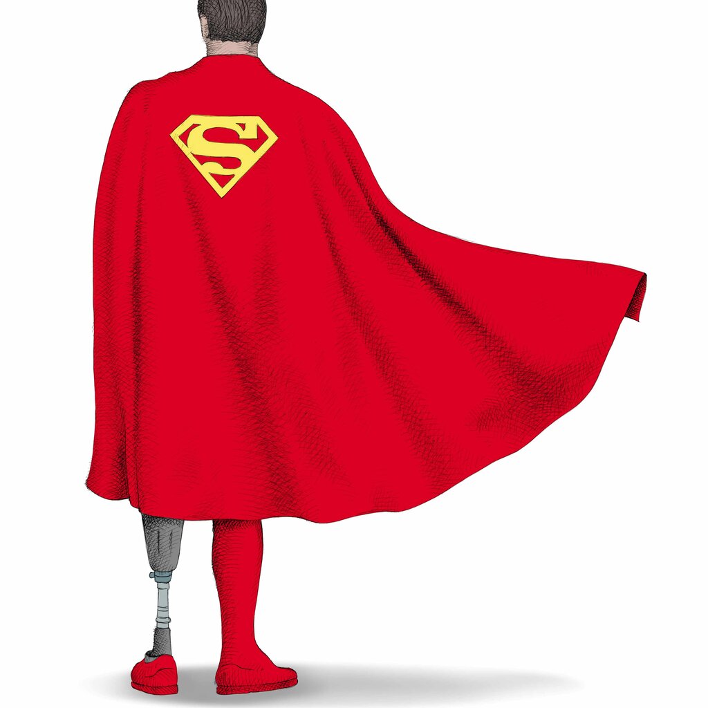 Tommaso Marcolla, Superman, 2025, Penna E Computer Grafica, 70x50x1cm